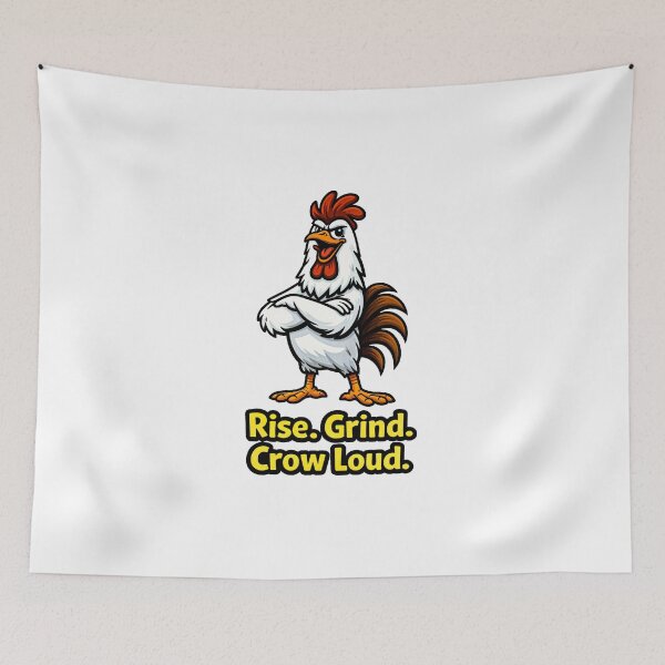 Item preview, Motivational Rooster Illustration – Rise Grind Crow Loud Artwork designed and sold by anamul43.