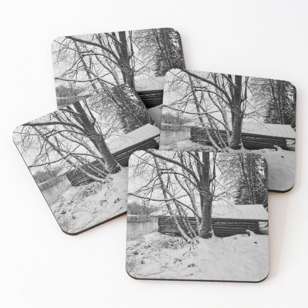 Item preview, Boat house by the lake in the early winter. bw designed and sold by Jouko Lehto Photography.