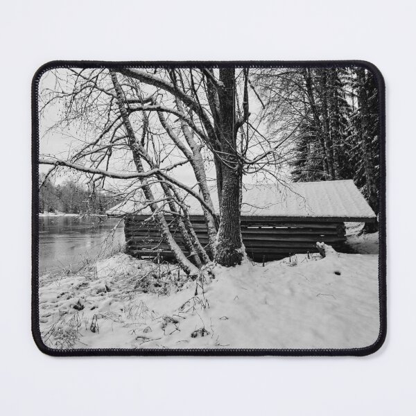 Item preview, Boat house by the lake in the early winter. bw designed and sold by Jouko Lehto Photography.