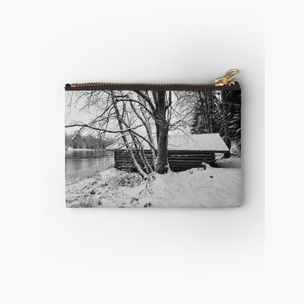 Item preview, Boat house by the lake in the early winter. bw designed and sold by Jouko Lehto Photography.