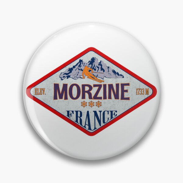 Item preview, Morzine, Alpes du Nord, France, Vintage skiing badge design designed and sold by Wanderful-roads.