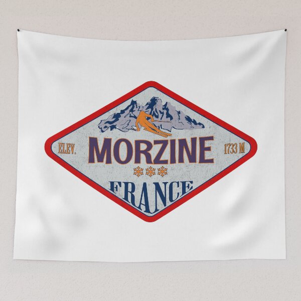 Item preview, Morzine, Alpes du Nord, France, Vintage skiing badge design designed and sold by Wanderful-roads.