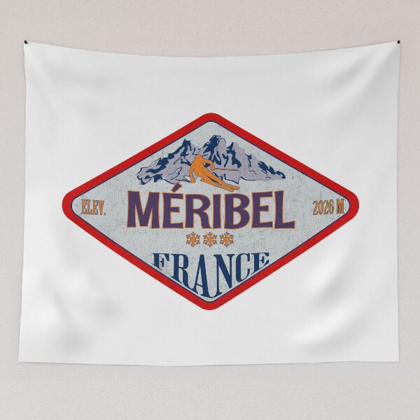 Item preview, Méribel, Alpes du Nord, France, Vintage skiing badge design designed and sold by Wanderful-roads.