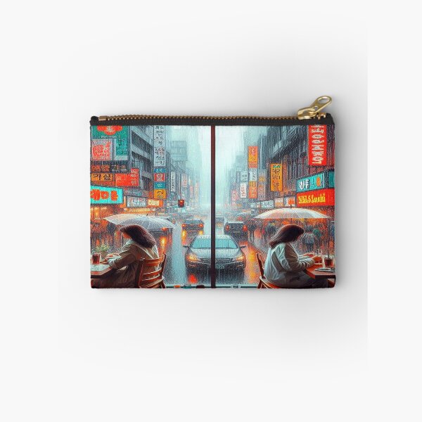 Item preview, Neon Reflections: Rainy Night in the City Cafe designed and sold by daweave77.
