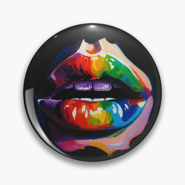 Aperçu de l'œuvre Motif pop art lèvres arc-en-ciel - Design de bouche multicolore vibrant créée et vendue par LuminaLoom Legacy.