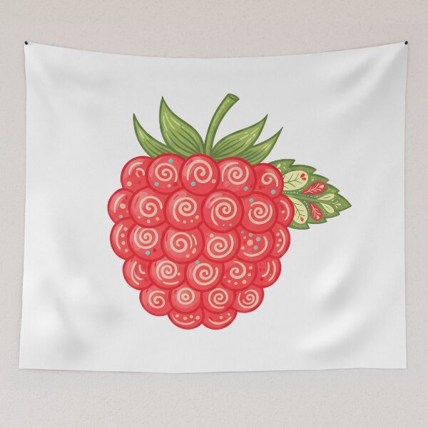 Item preview, Raspberry Swirl with Folk Motifs – Scandinavian Folk Art by heidiannemorris © designed and sold by FOLK ART FUSION by heidiannemorris.