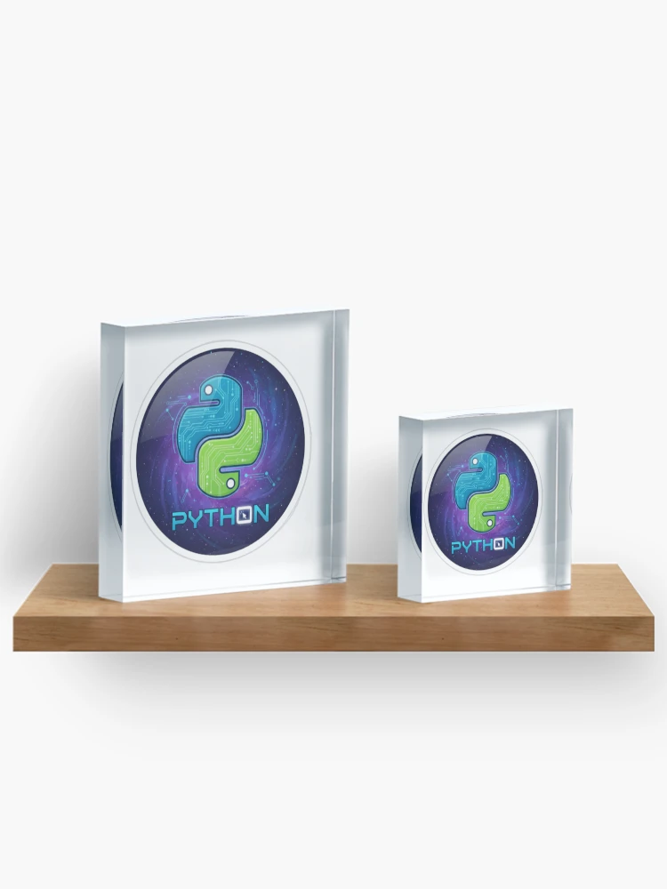 Thumbnail 3 of 5, Acrylic Block, Code in Python Sticker – Programming, Coder, Developer, Geek Gift designed and sold by spanishartist.