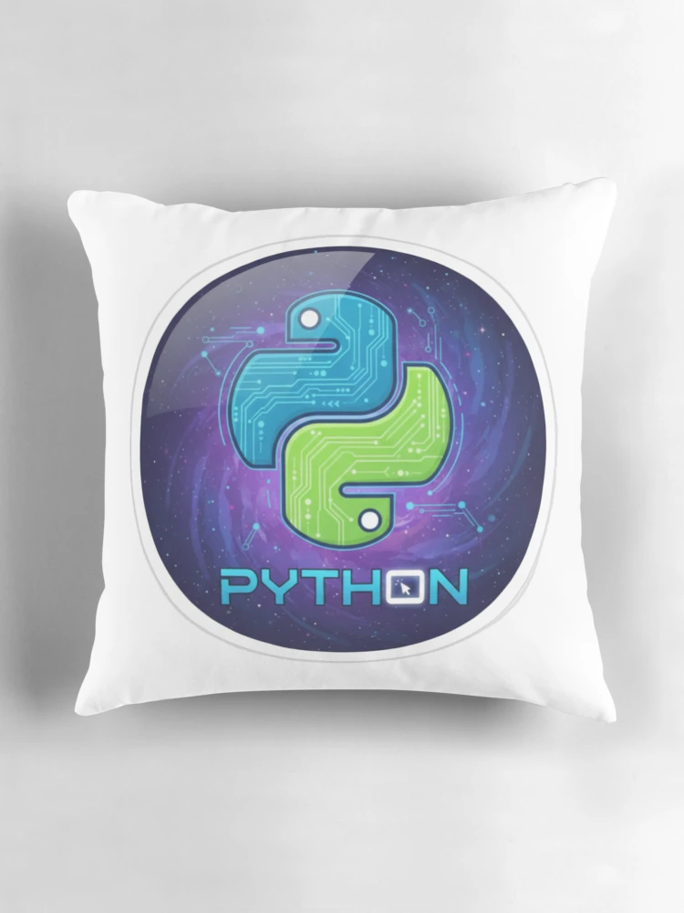 Thumbnail 3 of 4, Pillow, Code in Python Sticker – Programming, Coder, Developer, Geek Gift designed and sold by spanishartist.