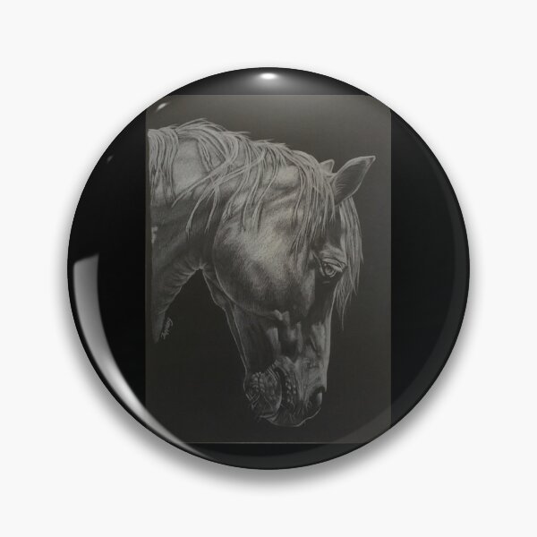 Item preview, Contentment - Black and White Horse Artwork  designed and sold by JameyAppleby.