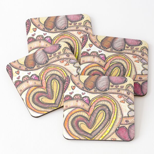Item preview, Familiar Discomfort - Organic Abstract Heart | Reverse Coloring Art designed and sold by ColorWander.