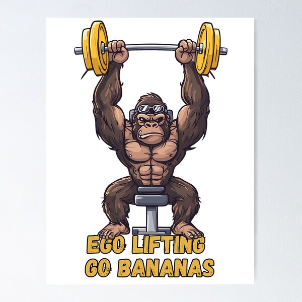 Item preview, Ego Lifting Gorilla – Funny Gym Meme Weightlifting designed and sold by SplashPixel.
