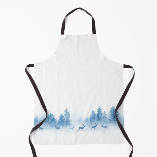 Item preview, Winter deers in blue forest designed and sold by FatBirdie.