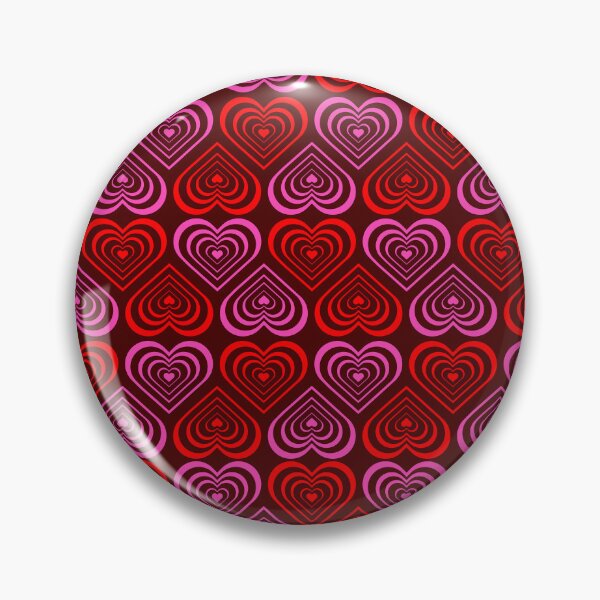 Item preview, Retro Pink and Red Concentric Heart Pattern – Y2K Aesthetic Pop Art designed and sold by DeeLulu.