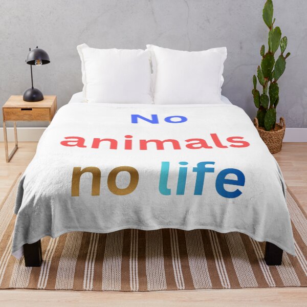 Item preview, No Animals No Life – Minimal Typography Quote designed and sold by Belomis.