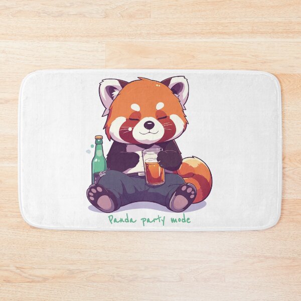 Item preview, Red Panda Party Mode - Too Much Bamboo Juice art designed and sold by MarWachaN.
