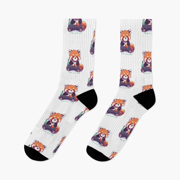 Item preview, Red Panda Party Mode - Too Much Bamboo Juice art designed and sold by MarWachaN.