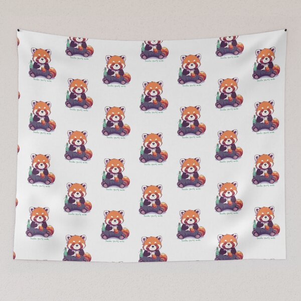 Item preview, Red Panda Party Mode - Too Much Bamboo Juice art designed and sold by MarWachaN.