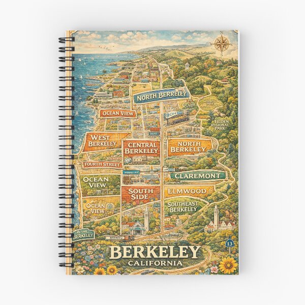 Item preview, Berkeley Neighborhoods – Illustrated City Map Poster designed and sold by PIXEL POP DESIGNS - Beyond the Norm!.