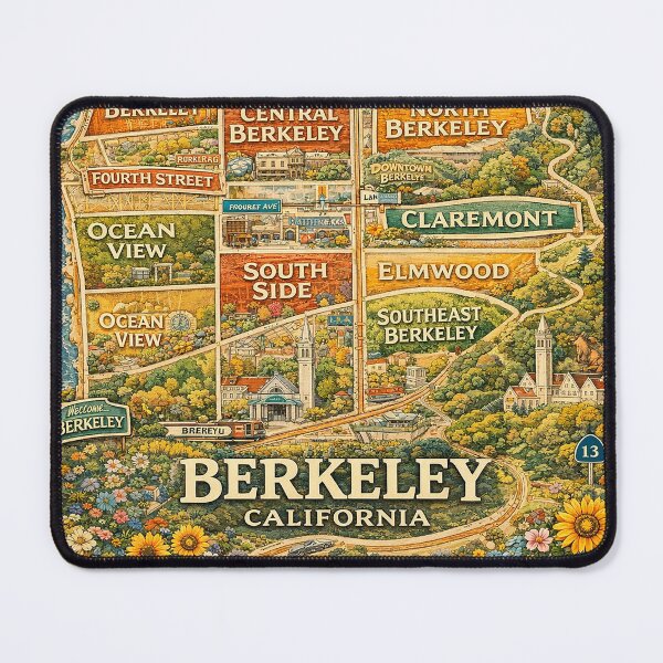 Item preview, Berkeley Neighborhoods – Illustrated City Map Poster designed and sold by PIXEL POP DESIGNS - Beyond the Norm!.