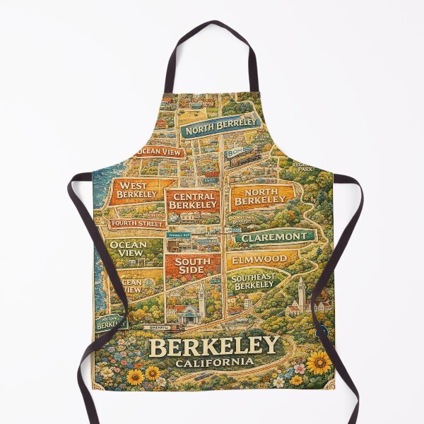 Item preview, Berkeley Neighborhoods – Illustrated City Map Poster designed and sold by PIXEL POP DESIGNS - Beyond the Norm!.