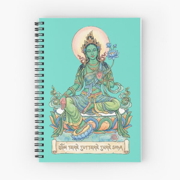 Item preview, Green Tara – The Great Liberator | Solarfem Punk Watercolor Art designed and sold by DianaAlunaImage.