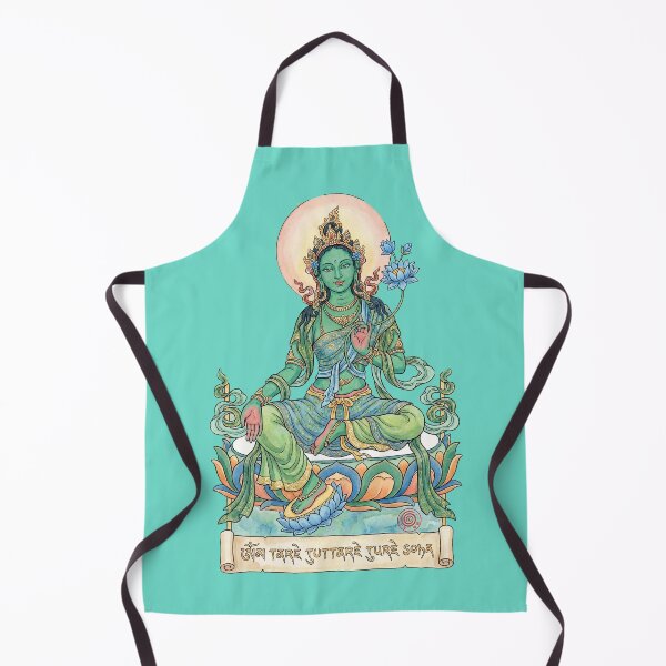 Item preview, Green Tara – The Great Liberator | Solarfem Punk Watercolor Art designed and sold by DianaAlunaImage.