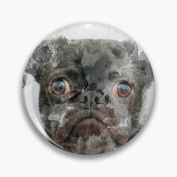 Item preview, Pug Face Cute Adorable Funny Dog Watercolor designed and sold by ArtNatureStore.