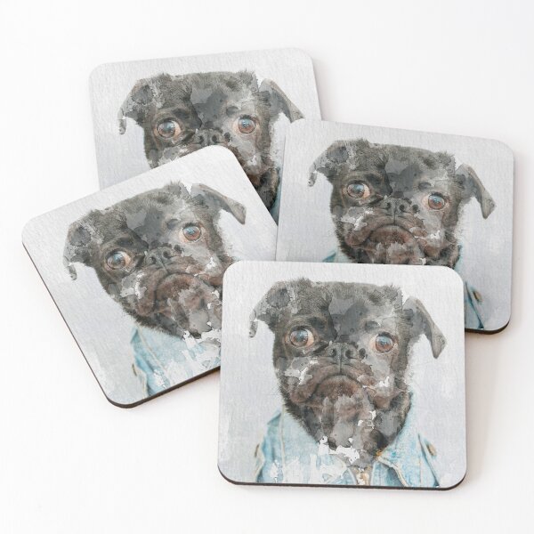 Item preview, Pug Face Cute Adorable Funny Dog Watercolor designed and sold by ArtNatureStore.