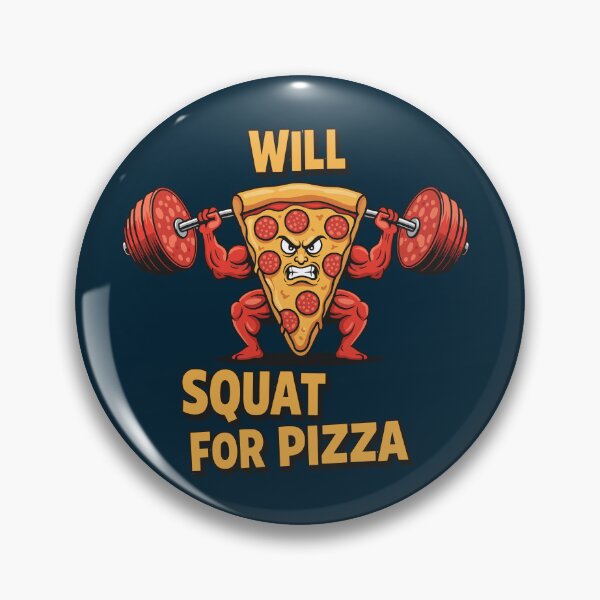 Item preview, Funny Pizza Powerlifter - Heavy Squat Pizza Slice Gym Motivation designed and sold by SplashPixel.