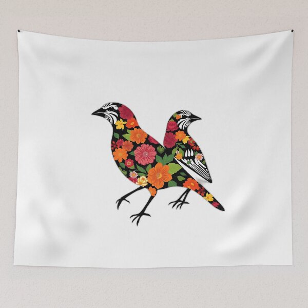 Item preview, Zebra Finch Floral Silhouettes designed and sold by sharon1210.
