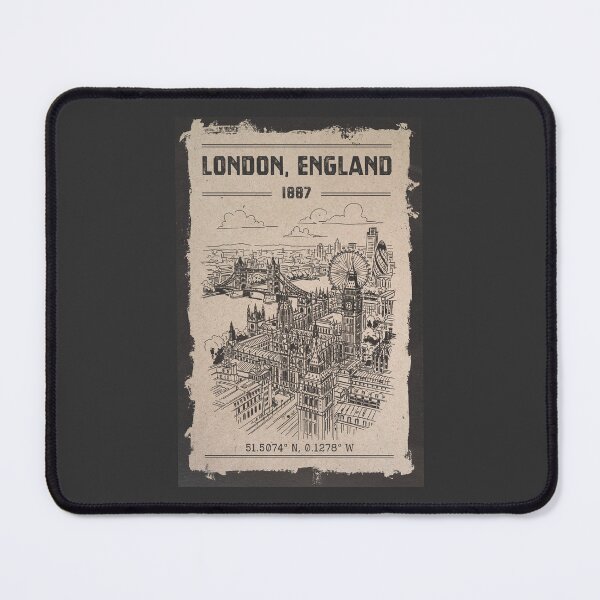 Item preview, London England Vintage Cityscape 1887 Retro Skyline Art designed and sold by By Jonh.