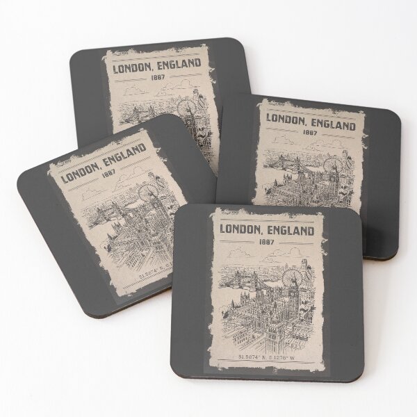 Item preview, London England Vintage Cityscape 1887 Retro Skyline Art designed and sold by By Jonh.