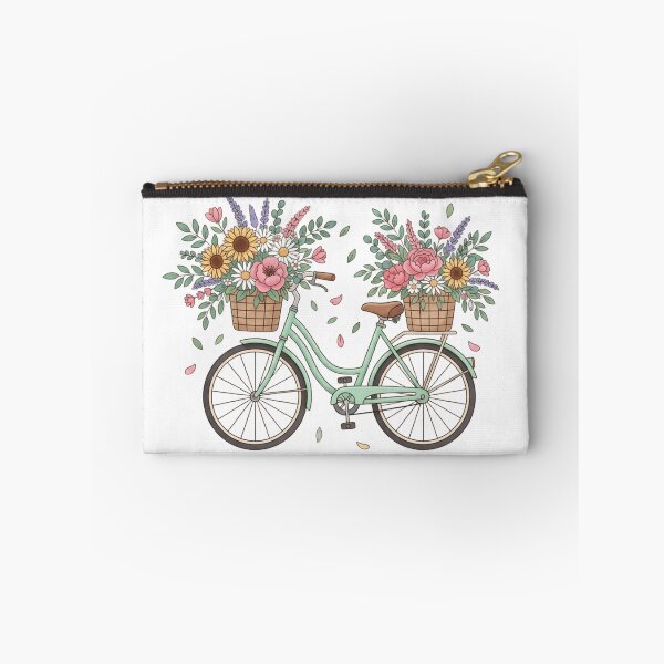 Item preview, Cute Vintage Bicycle with Spring Floral Basket designed and sold by ToonyTeez.