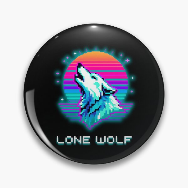 Item preview, Lone Wolf Synthwave - 80s Retro Sunset Pixel Art designed and sold by JonyDG.