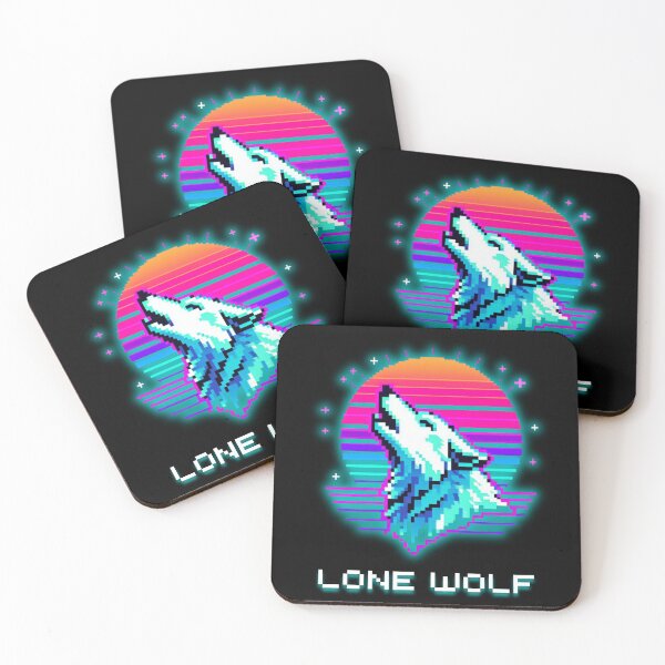 Item preview, Lone Wolf Synthwave - 80s Retro Sunset Pixel Art designed and sold by JonyDG.