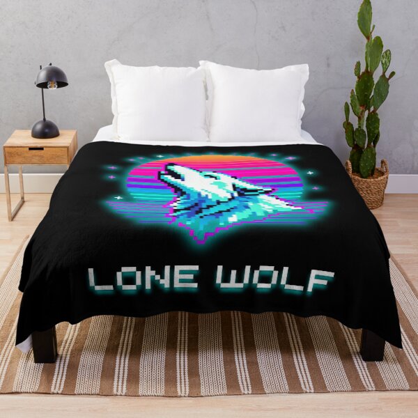 Item preview, Lone Wolf Synthwave - 80s Retro Sunset Pixel Art designed and sold by JonyDG.