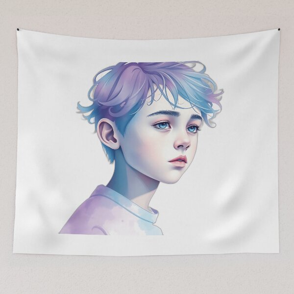 Item preview, Lavender and Teal Boy Genius Watercolor designed and sold by sharon1210.