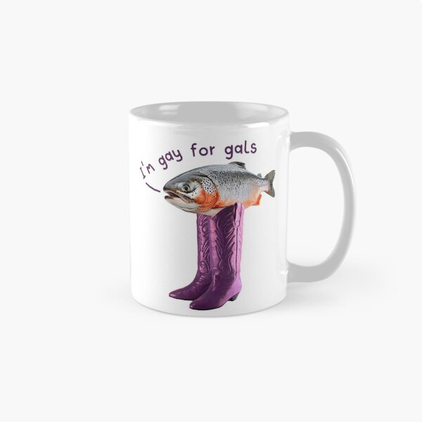 Item preview, Funny Lesbian Gay Fish Meme Purple Cowboy Boots  designed and sold by TackyTime.