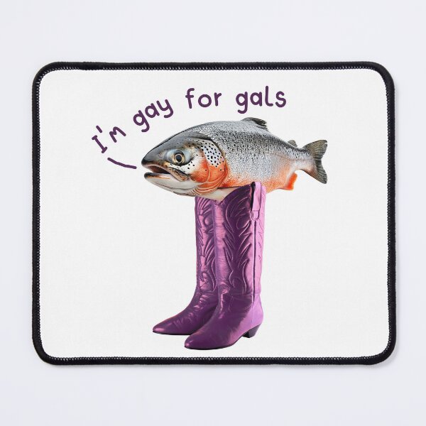 Item preview, Funny Lesbian Gay Fish Meme Purple Cowboy Boots  designed and sold by TackyTime.