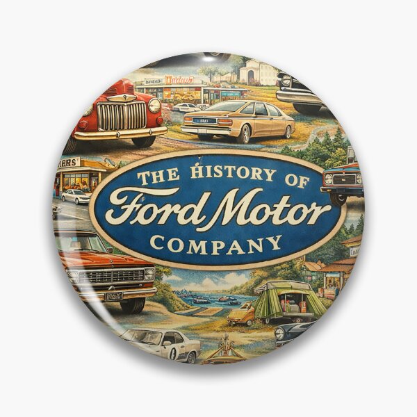 Item preview, The History of Ford Motor Company – Illustrated Automotive Collage Poster designed and sold by PIXEL POP DESIGNS - Beyond the Norm!.