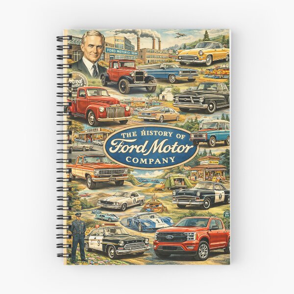 Item preview, The History of Ford Motor Company – Illustrated Automotive Collage Poster designed and sold by PIXEL POP DESIGNS - Beyond the Norm!.
