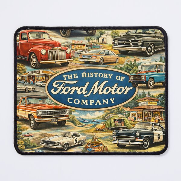 Item preview, The History of Ford Motor Company – Illustrated Automotive Collage Poster designed and sold by PIXEL POP DESIGNS - Beyond the Norm!.