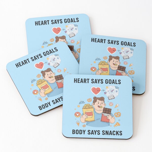 Item preview, Heart Says Goals Body Says Snacks – Funny Motivational Humor Design designed and sold by LaurannaDesign.