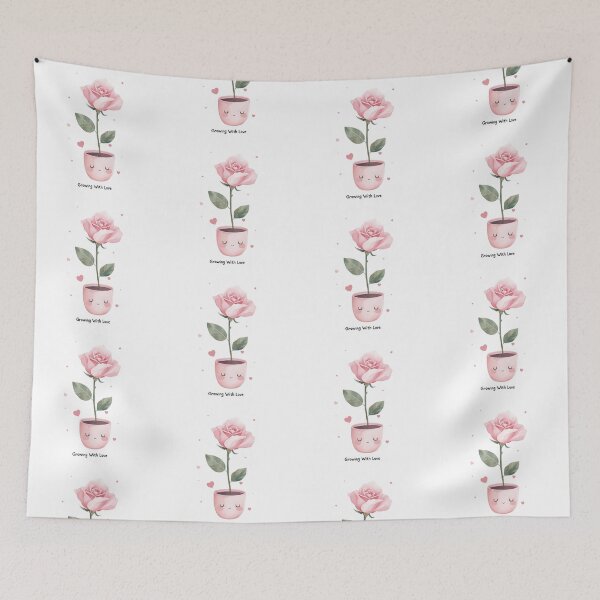 Item preview, Growing With Love, Cute Rose in a Pot Illustration designed and sold by Moodune.