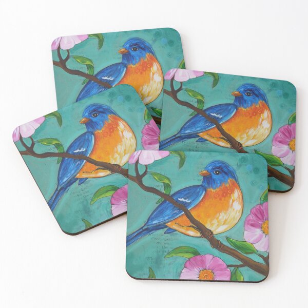 Item preview, Blue Bird Of Happiness Painting designed and sold by Sharon Cummings Art.