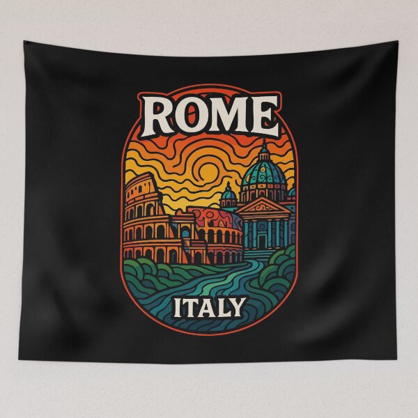 Item preview, Rome Italy Trippy Art Travel designed and sold by TomFrontierArt.