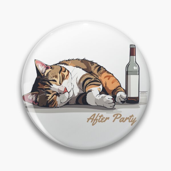 Item preview, Drunk Cat After Party - Exhausted Kitty Illustration designed and sold by MarWachaN.