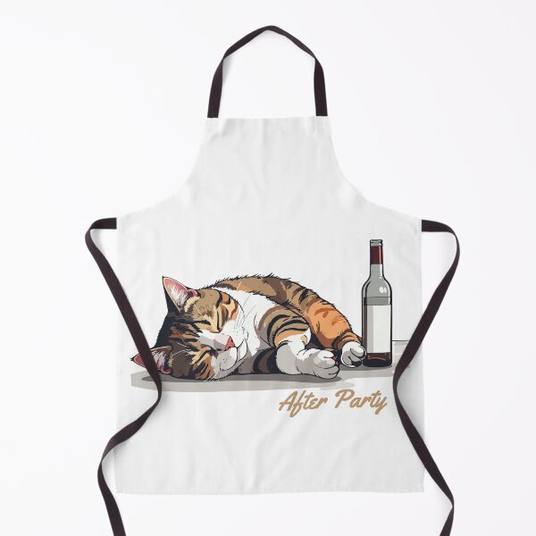 Item preview, Drunk Cat After Party - Exhausted Kitty Illustration designed and sold by MarWachaN.