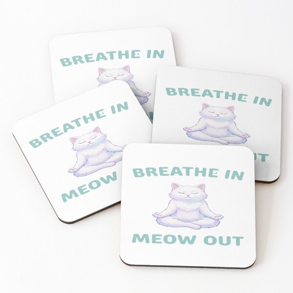Item preview, Mindful Cat Meditation - Breathe In Meow Out designed and sold by Quillway.