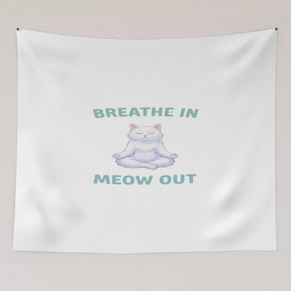 Item preview, Mindful Cat Meditation - Breathe In Meow Out designed and sold by Quillway.